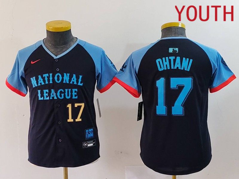 Youth Los Angeles Dodgers #17 Ohtani Blue All star 2024 Nike MLB Jersey style 2->youth mlb jersey->Youth Jersey